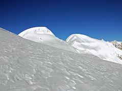 13 02 Mera Peak Central Summit And Mera Peak North Summit From Just Below Mera Peak Eastern Summit We continued climbing in the early morning sun with views ahead of the Mera Peak Central Summit (6461m) and Mera Peak North Summit (6476m). The first ascent of Mera Peak was made on May 20, 1953 by Jimmy Roberts and Sen Tenzing, who appear to have climbed the central summit. Mera Peak is the most popular trekking peak in Nepal with relatively straightforward access and usually uncomplicated climbing.